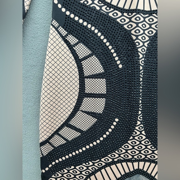 Miss Moi Size Medium Sexy Nude/Black Rhinestone Bodycon Dress NWOT - Picture 6 of 13